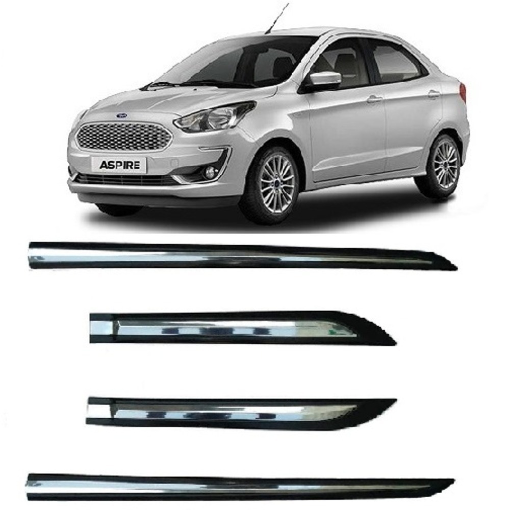 Door Side Beading For Figo Aspire - Silver & Black